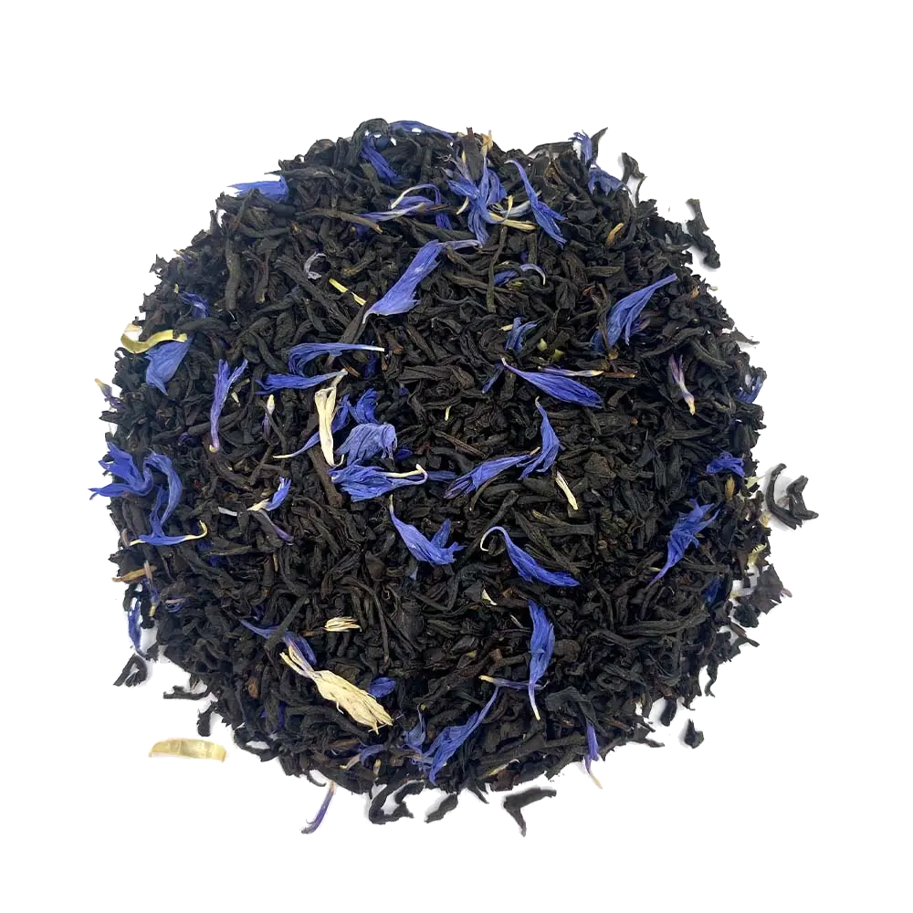 Thé noir Earl grey fleurs bleues
